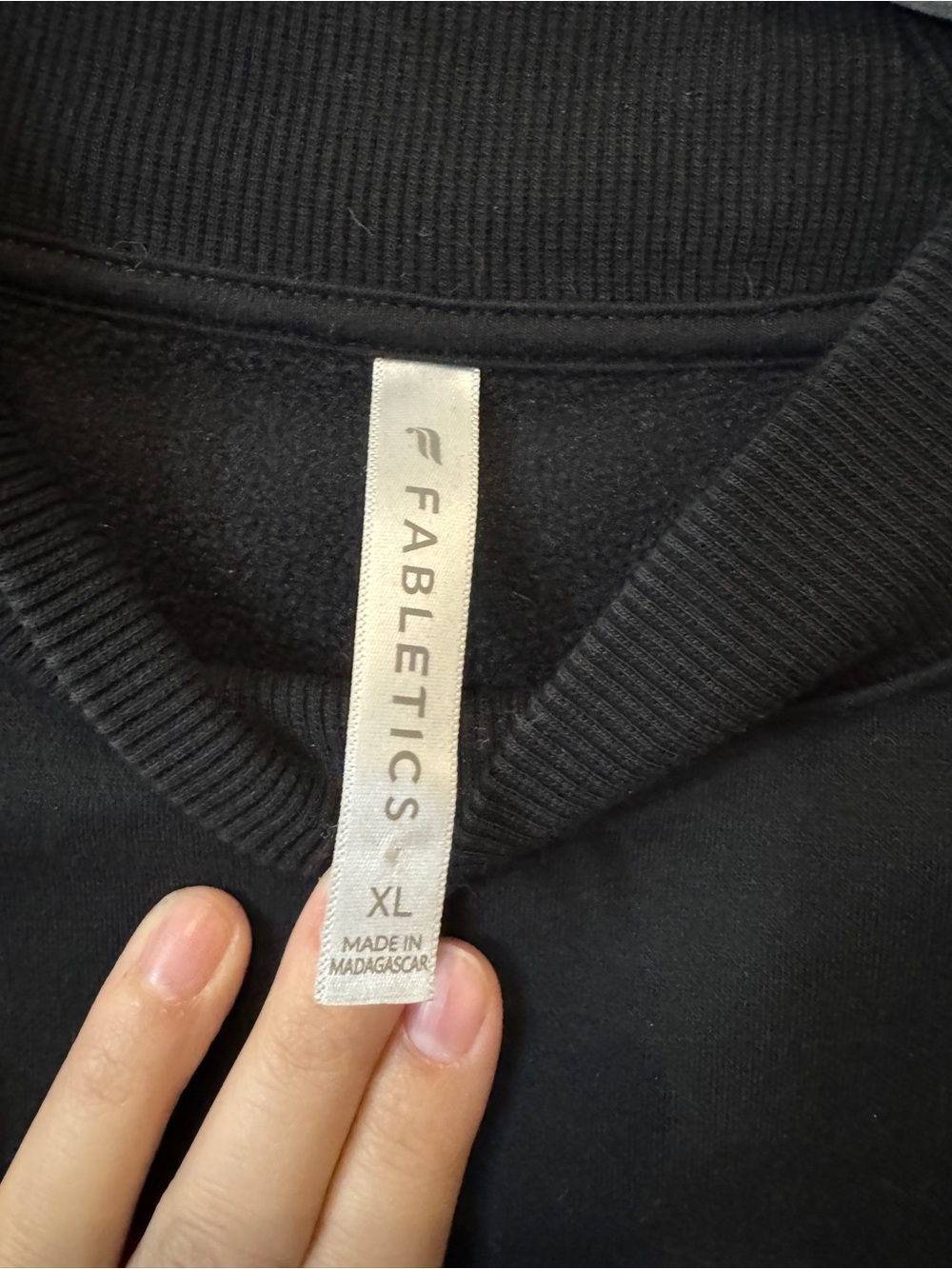Fabletics Black Oversized Mock Neck Sweatshirt XL Logo Pullover - Picture 4 of 4